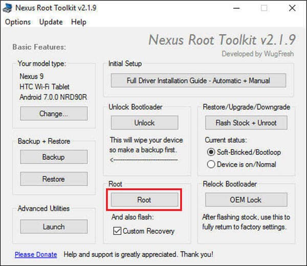 Root Nexus Device with Nexus Root Toolkit
