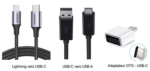 Les trois types de USB