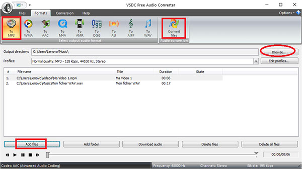 Convertir une musique en MP3 avec VSDC Free Audio Converter