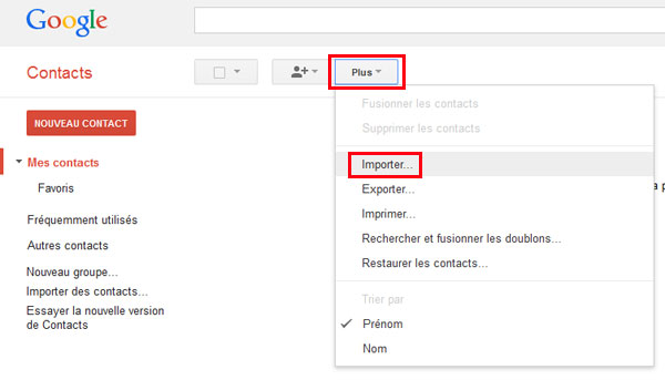 Importer les contacts VCF depuis iPhone vers Android