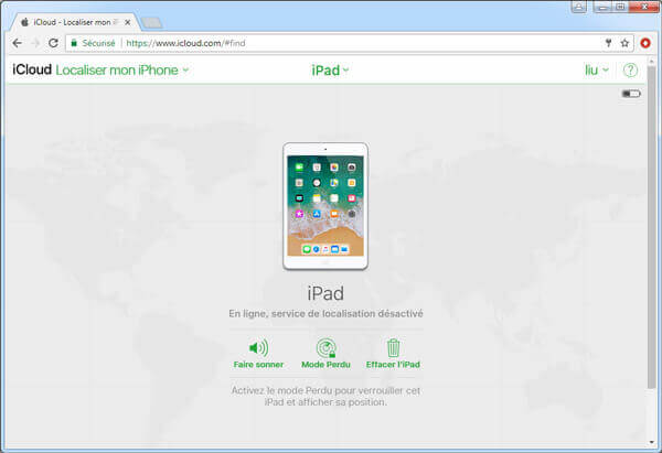 Réinitialiser iPad via Localiser mon iPad