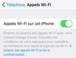 Appels Wi-Fi avec Orange