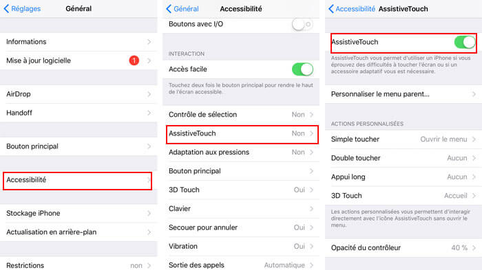 Activer AssistiveTouch