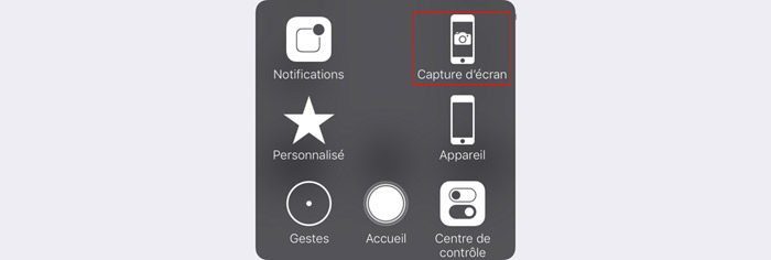capture d'écran iPhone