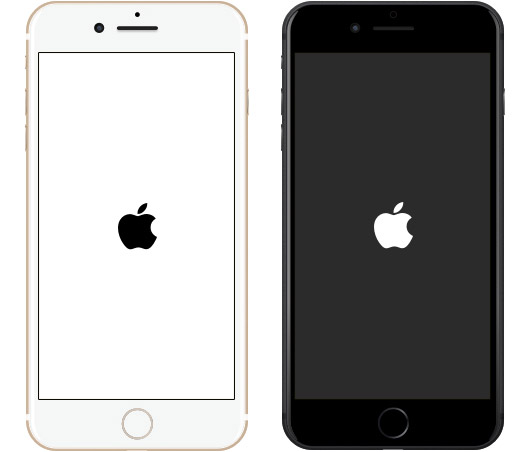 Écran avec logo Apple sur iPhone