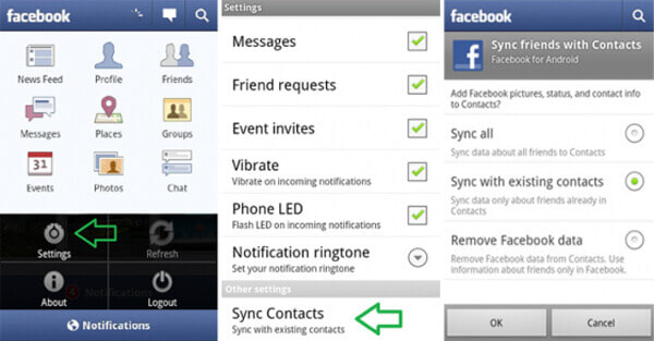 Sync les contacts Facebook sur Android
