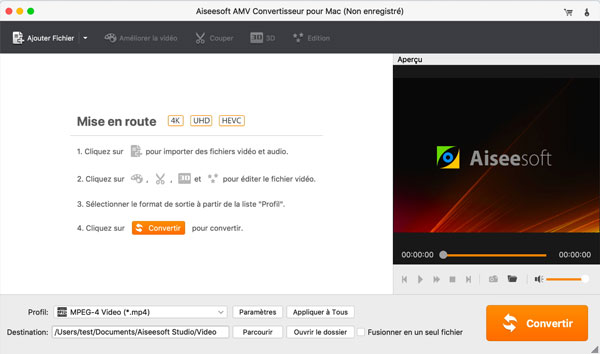 Interface de AMV Convertisseur pour Mac