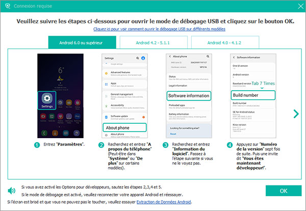 Activer le débogage USB sur Samsung