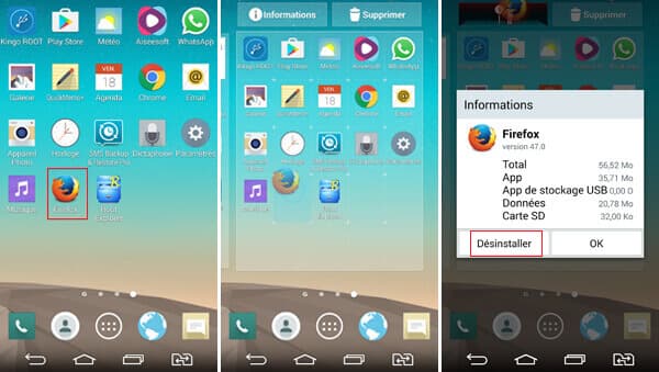 Désinstaller des applis Android depuis le bureau