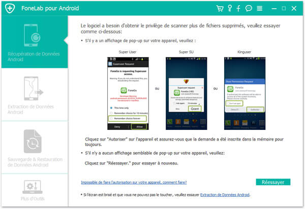 Obtenir le privilège sur la tablette Samsung