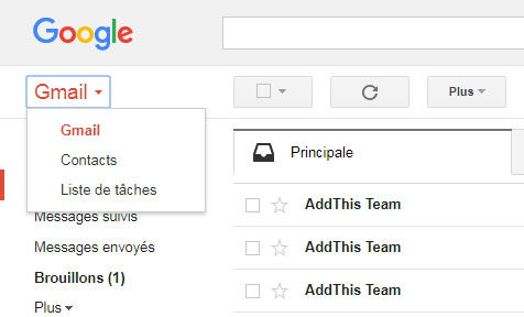Sélectionner Contacts dans Gmail