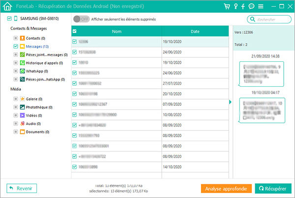 Récupérer des conversations WhatsApp pour Samsung