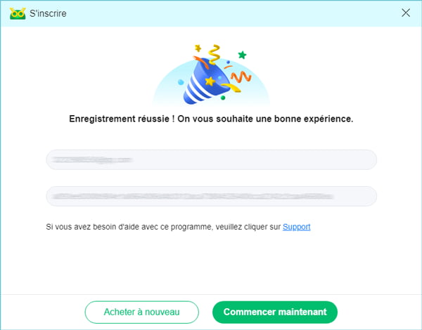 L'inscription du produit