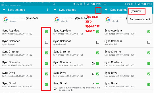 Sync Android sur Google
