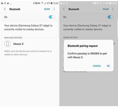 Connecter les 2 appareils par Bluetooth