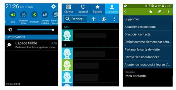 Transférer des contacts Wiko vers Samsung par Bluetooth