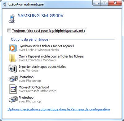 Connecter Samsung à l'ordinateur
