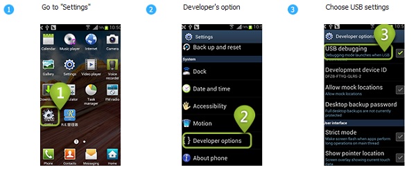 Activer le débogage USB sur Android 3.0 - 4.1
