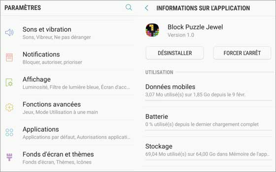 Forcer l'arrêt de l'application sur Android