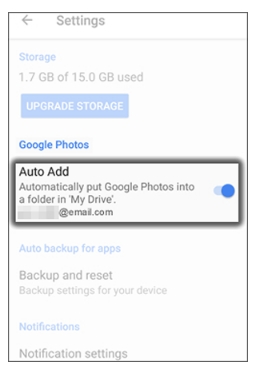  Activer l'ajout automatique sous Google Photos
