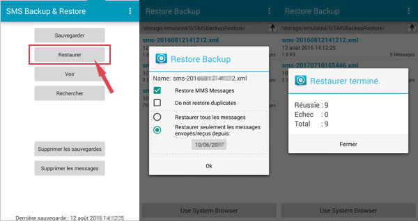 Récupérer les SMS supprimés avec SMS Backup & Restore