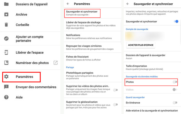 Sauvegarder les données sur Google Drive