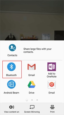 Sélectionner les fichiers à transférer par Bluetooth