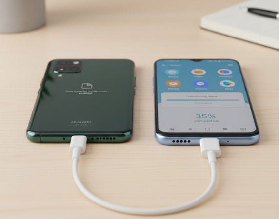 Transfert des données depuis Huawei vers Xiaomi avec un câble OTG