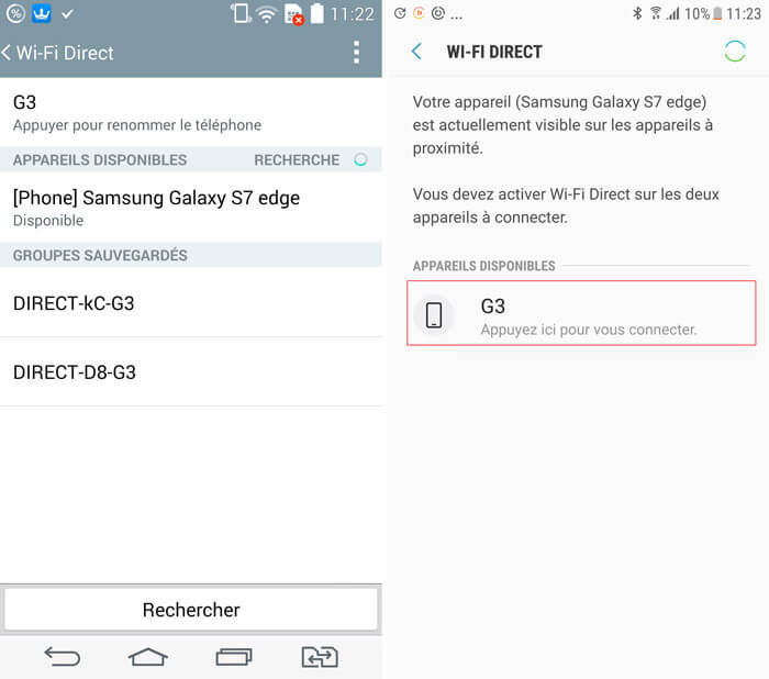 Connecter les deux portables Android