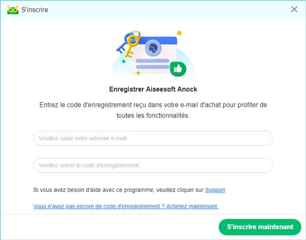 L'inscription du produit