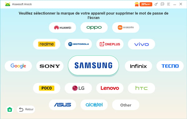 Sélectionnez la marque de votre appareil