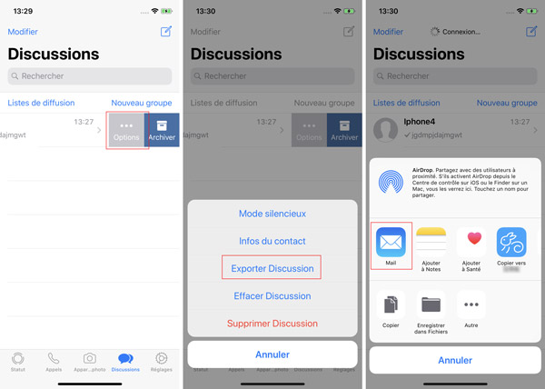 Exporter les discussion iPhone