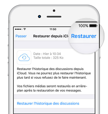 Restaurer l'historique de conversation WhatsApp