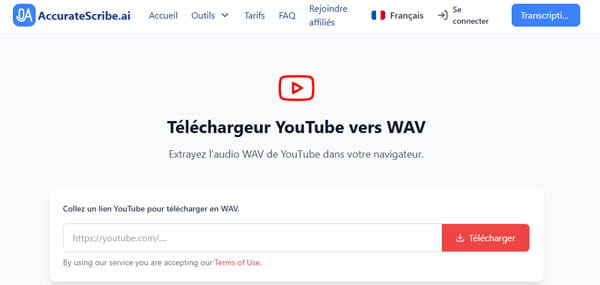 Le convertisseur YouTube WAV en ligne - AccurateScribe.ai