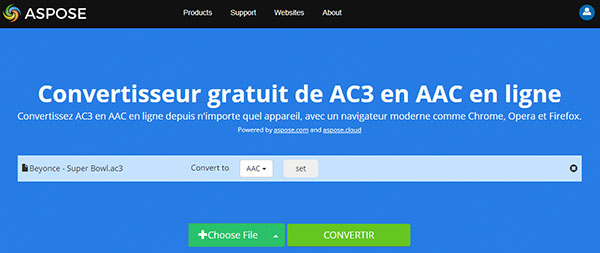 Convertir AC3 en AAC avec Aspose