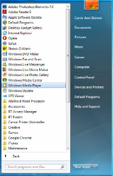 Lancer Windows Media Player