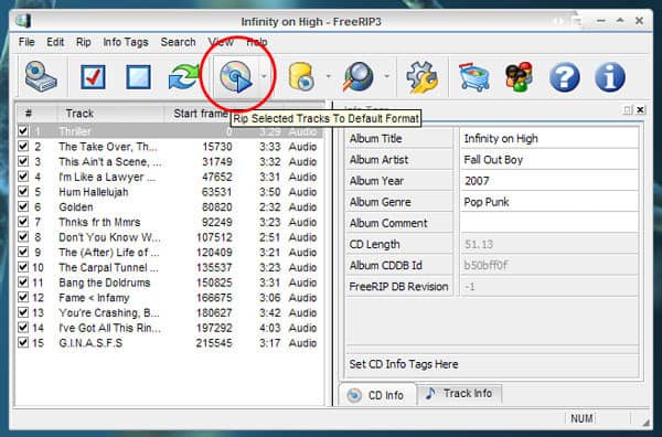 Ripper CDA en MP3 avec FreeRip