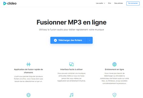Fusionneur audio Clideo.com
