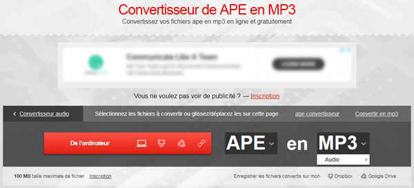 Convertisseur de APE en MP3