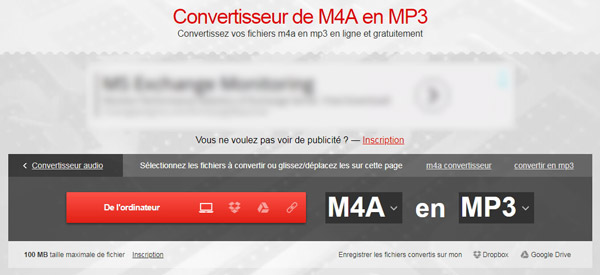 Convertio - Convertissseur de M4A en MP3