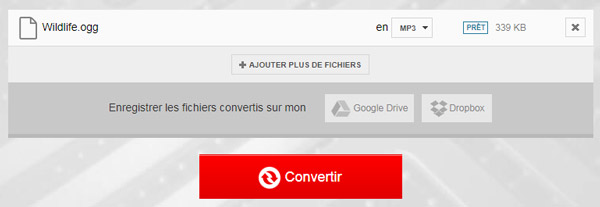 Convertio - Liste des fichiers