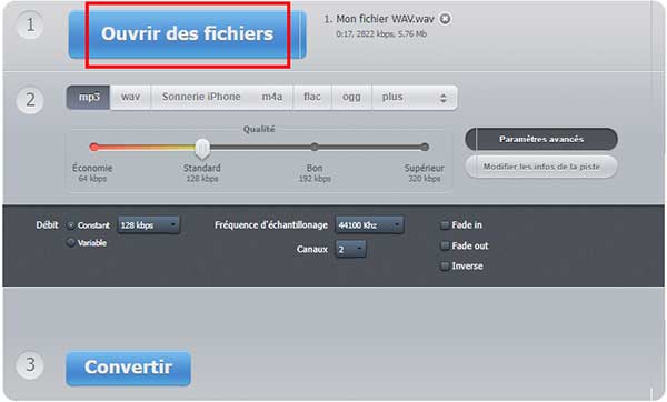 Importer les fichiers audios dans 123 APPS