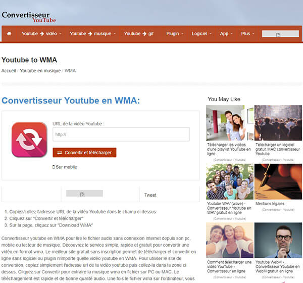 Convertisseur YouTube en WMA gratuit et en ligne