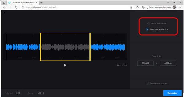 Clideo : Couper une musique en ligne