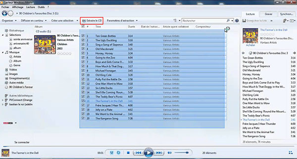 Copier un CD sur PC avec Lecteur Windows Media