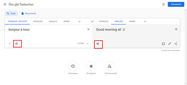 Lire le contenu de Google Traduction