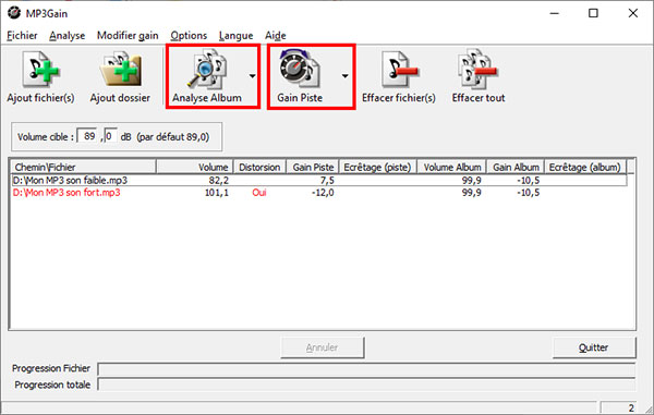 Égaliser leur volume avec MP3Gain