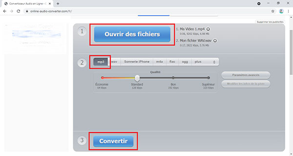 Convertir une musique en MP3 avec Convertisseur Audio en Ligne