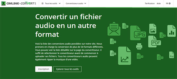 Convertir audio avec Online Convert