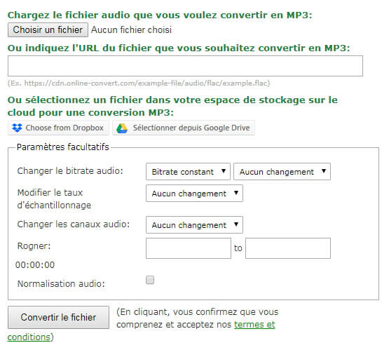 Convertir l'URL en MP3 en ligne